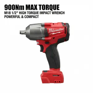 Milwaukee M18 FMTIWF12 18V Wrench with 900 Nm Torque for Heavy-Duty Bolts Cordless High-Torque Impact Drill repair tool heavy duty diy automotive