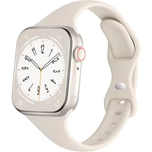 Sport Slim Silicone Bands Compatible for Apple Watch Band 38mm 42mm 40mm 44mm 41mm 45mm 46mm 49mm, Thin Narrow Replacement Strap Wristband for iWatch Series 11/10/9/8/7/SE/6/5/4/3/2/1/Ultra Women Men