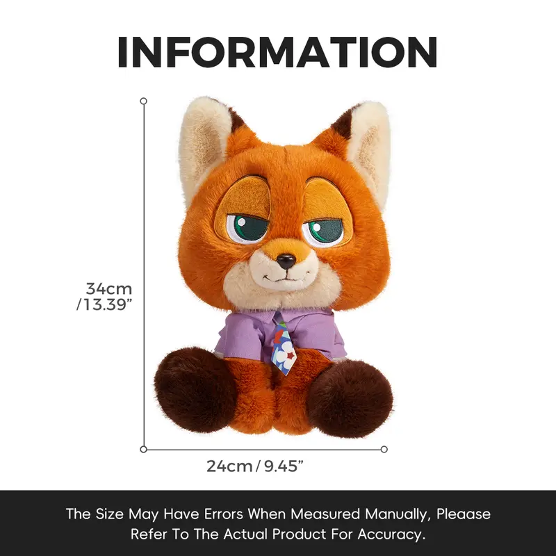 MINISO Disney Zootopia Nick Wilde Sitting Plush Doll | Soft