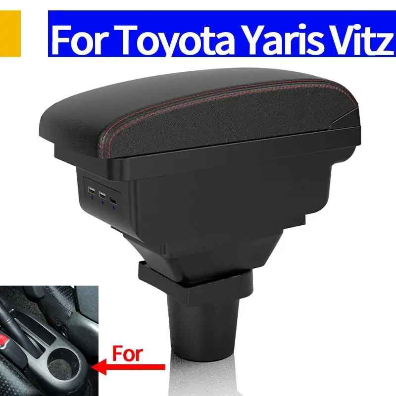 For Ford Focus mk1 Toyota Yaris hybrid Armrest Box For Toyota Yaris Vitz Car Armrest box Central Storage Box with USB Car Console Organizer Car Accessories