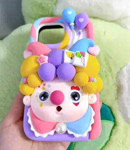 Handmade rainbow colorful clay phonecase Screen Protector Smartphone Clown Sun Cover Cellphone Protection Casing Protective Shockproof phone cases labubu phone case magic john screen protector men phone cases magsafe iphone case western phone cases