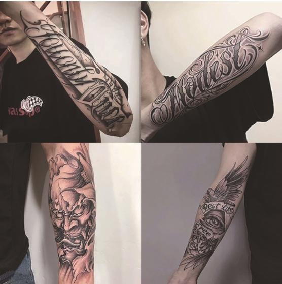 Realistic BIG Temporary Arm Tattoos: Non-Reflective, Herbal, Fake Men Tattoos, Waterproof