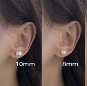2Pairs-S925 Silver Needle Pearl Stud Earrings Set  | High-end Elegant & Versatile Jewelry for Women | Hypoallergenic Trendy Niche Studs