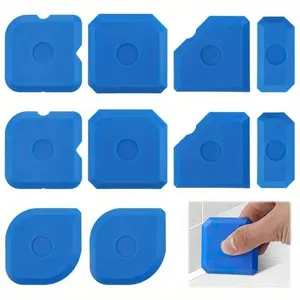 10 Piece Sealant Smoothing Tool Set with 23 Reusable Shapes, Ideal for Kitchen, Bathroom and Ceramic Floor Joints, Blue Color