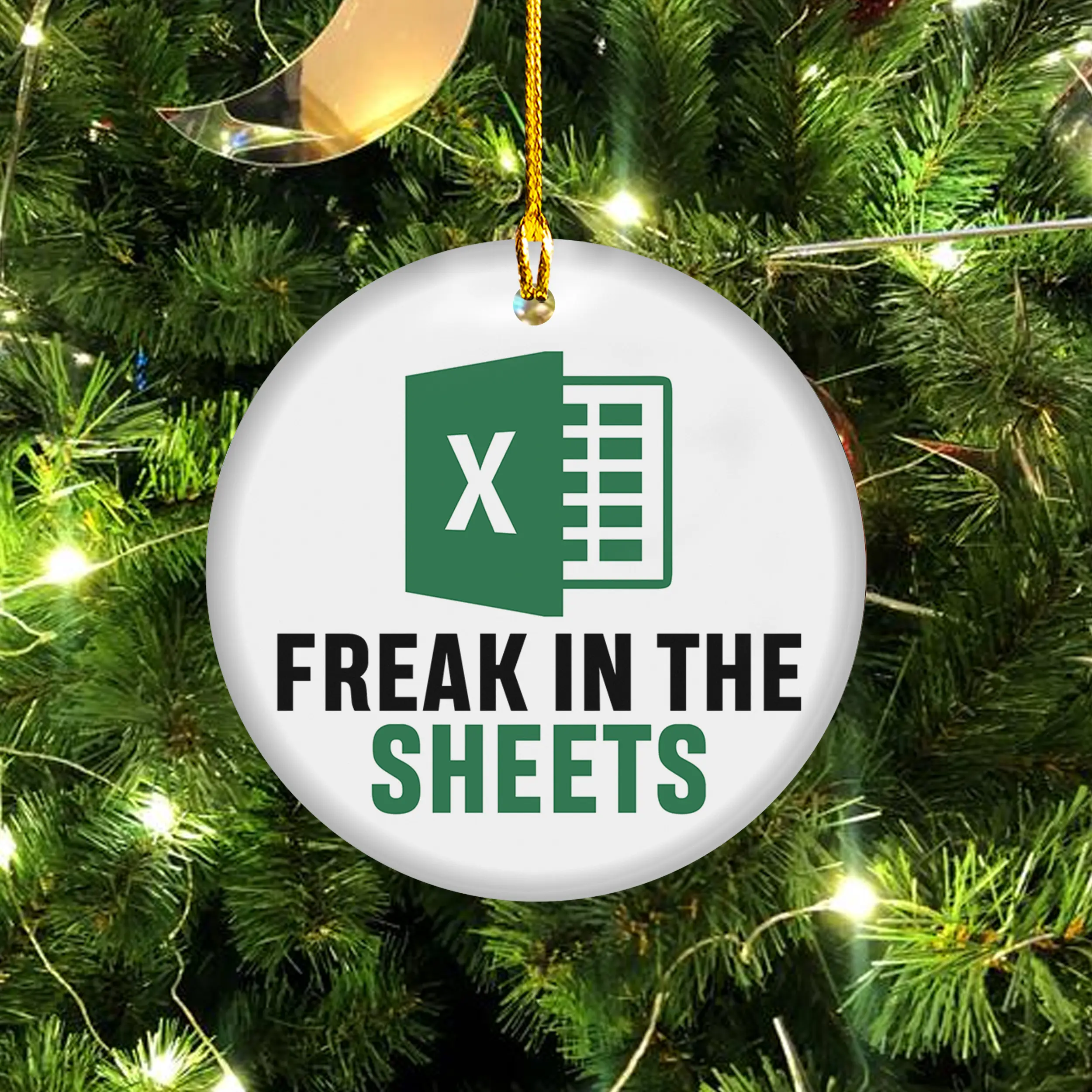 Excel Sheets Ornament, Accountant Freak In The Sheets Ornament, Accountant Christmas Ornament, Christmas Gift for Accountant, Funny Xmas Gift, Hanging Ornament, Home Decor