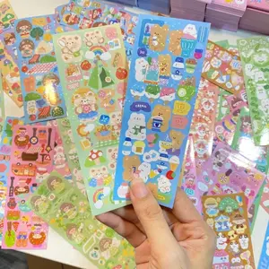(GIFT) Kawaii Cartoon Decorative Stickers - Cute Bear, Rabbit, & Dessert Patterns for DIY Diary, Planner, and Crafts