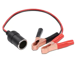 Battery To Cigarette Lighter Adapter Alligator Clamp Clip Car Socket 12 Volt