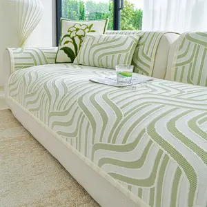 Summer Straight Edge Sofa Pad, Anti-Slip Ice Silk Sofa Cover, Comfortable for Living Room, Bedroom, Office