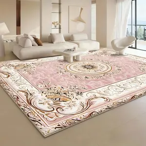 Luxury Velvet Floral Low-Pile Area Rug - 852gsm Soft Shearable Checkered Design, Machine Washable Lightweight Polyester, Non-Slip Vintage Stripes for Bedroom, Office, Living & Dining Rooms - Elegant Modern Home Decor