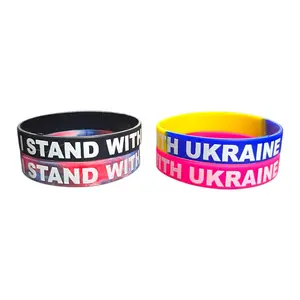 I Stand With Ukraine Unisex Wristbands - Quick Dry Water-Resistant Breathable Comfortable Slogan Design Dress