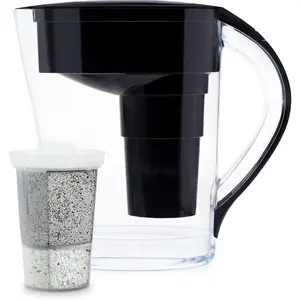 MINA Alkaline Pitcher | 9-Cup at Water Filter System That Adds Minerals and Makes Alkaline Water | Fluoride, Chlorine and Lead Water Filter |  Filtration Media