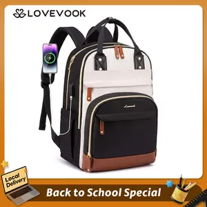 LOVEVOOK TikTokShopBacktoSchool Laptop Backpack for Women with Charging Port and Anti-Theft Pocket, Carry On Bag,  Computer Bag for College, Travel, Work, Business, Teacher