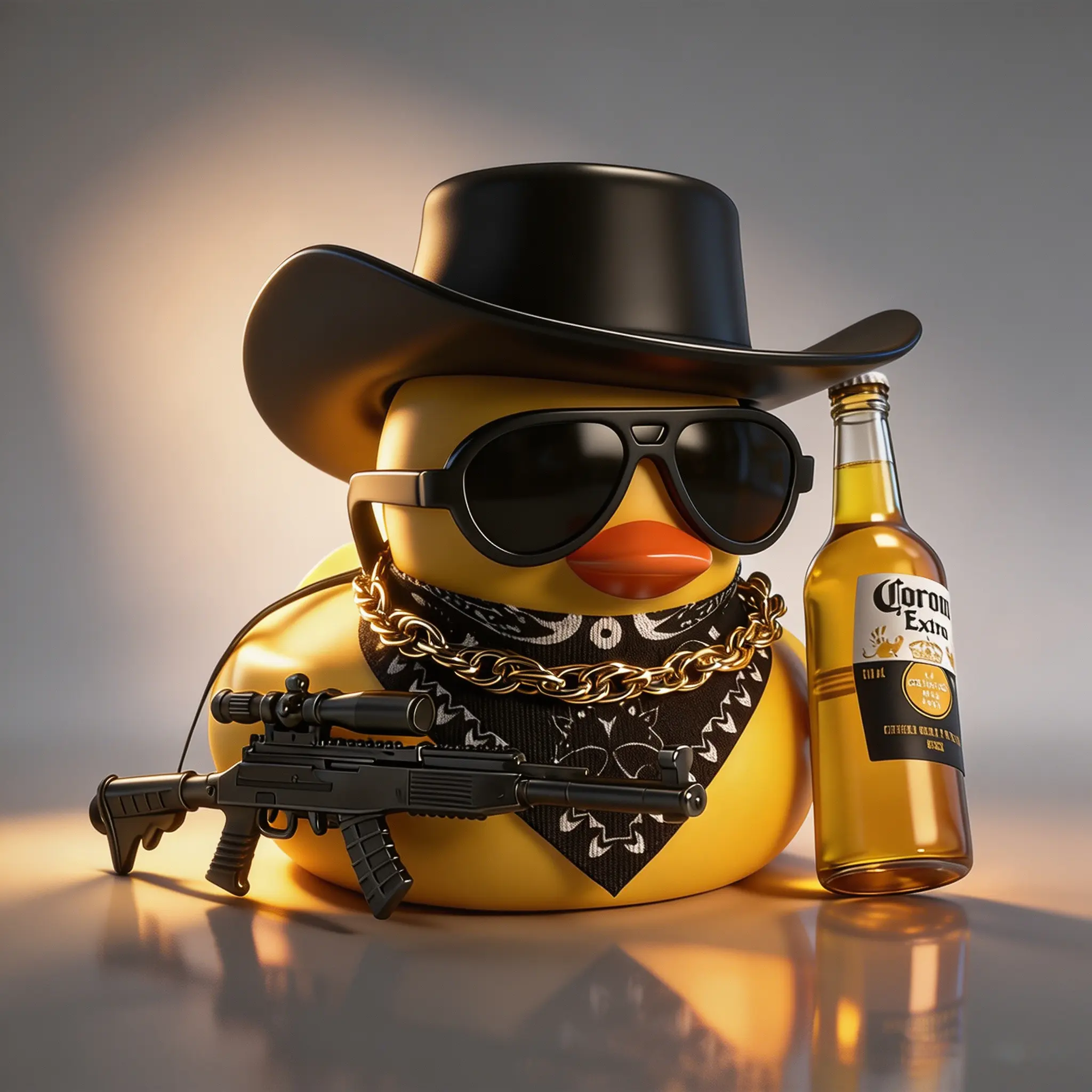 1Pcs Unisex DIY Gangster Cowboy Rubber Duck - Assemble-Yourself Aesthetic Car Interior Accessory, Dashboard Accessory, Holidays Decor, Office Desks Statement Piece, Long-Lasting Outdoor Toy