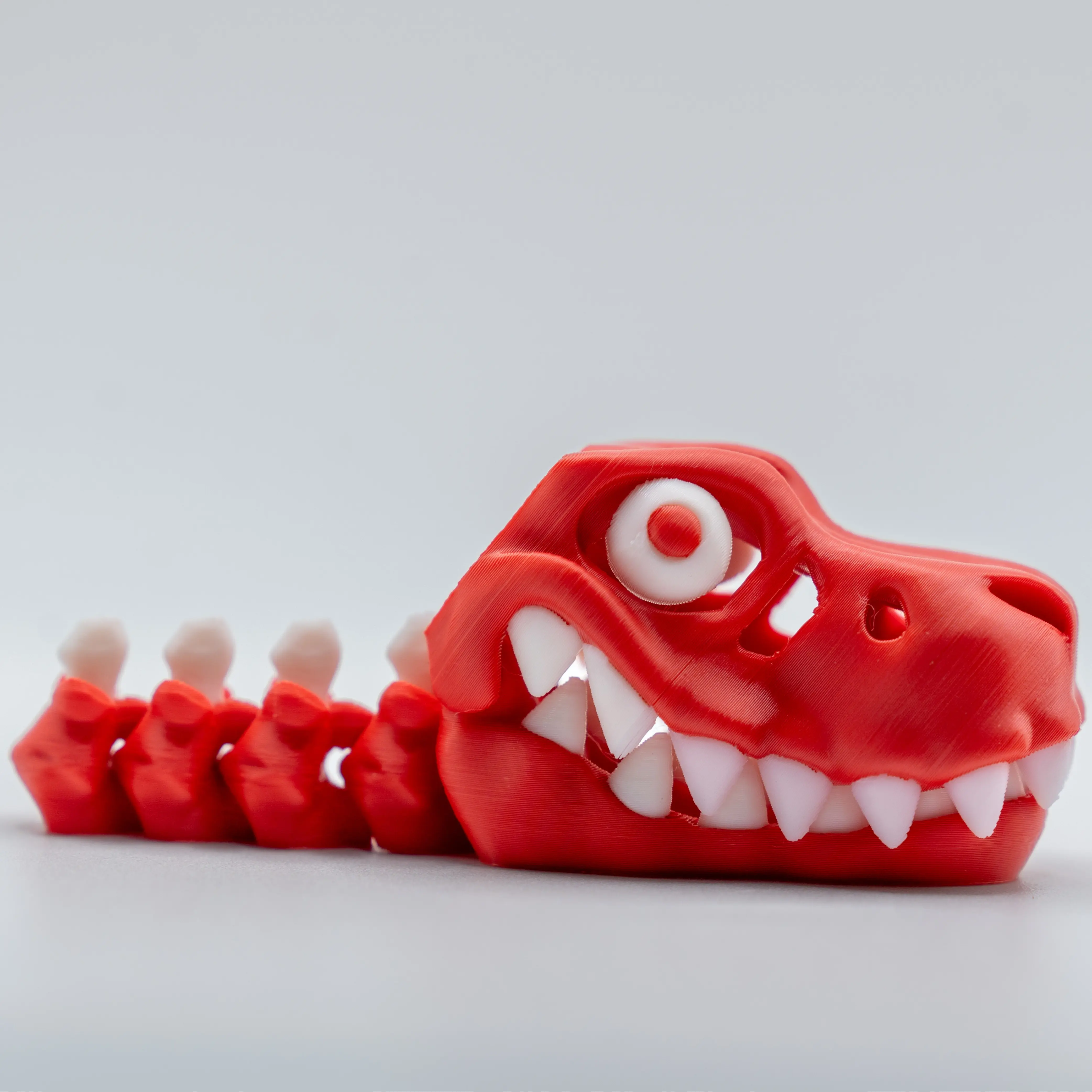 T-Rex Keychain - 3D Printed Flexi Dinosaur Keychain for Backpack Keys & Zipper Pulls - Articulated Dino Fidget Gift for Kids - Multiple Colors, No Assembly