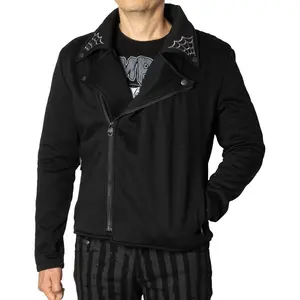 Spiderweb Biker Fleece Zip Up Jacket