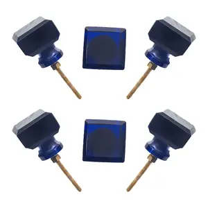 Deep Blue Resin Cabinet Knobs (6 Pack) - Large & Small Modern Pulls – CDNY