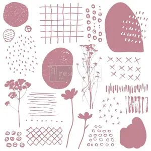 Redesign With Prima Decor Stamp - Abstract Scribbles - 12x12 (19 pcs) photopolymer 655350652609