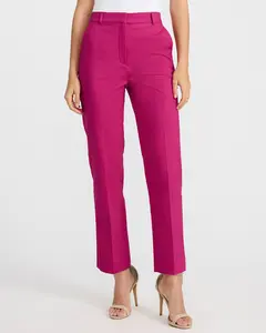 Express Editor Stretch Cotton Super High Waisted Straight Ankle Pant