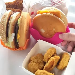Expandable Burger Press Molds, Washable Silicone, Ideal for Burgers Sandwiches Fries Sauces, Set of 2, Kitchen Essentials, Kitchen Utensils Gadgets