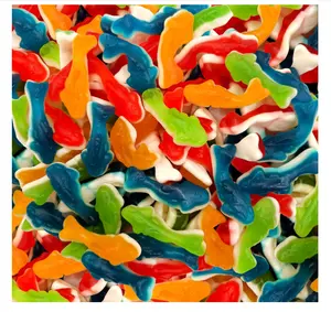 Gummy Sharks Candy Mix | 2 Pound Bag | Assorted Fruit Flavors Shark Gummies | Chewy Gummy Fish for Parties and Candy Buffets | Blue Raspberry, Lime, Lemon, Cherry