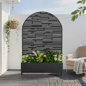 73" Arch Outdoor Metal Planter Box with Raised Garden Bed - Premium Metal, Weatherable, Easy Mobility, Customizable Flower Arrangements,