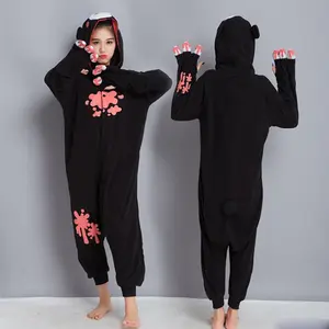 Gloomy Bear Unisex Adult Kigurumi Pajamas Anime Cosplay Costume Onesie Sleepwear Cartoon black bear with pink bear