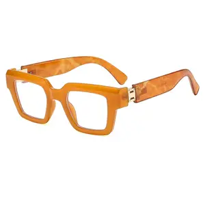 INS Style Retro Marble-Patterned Anti-Blue Light Glasses – Unisex Trendy Versatile Frames for Daily Wear