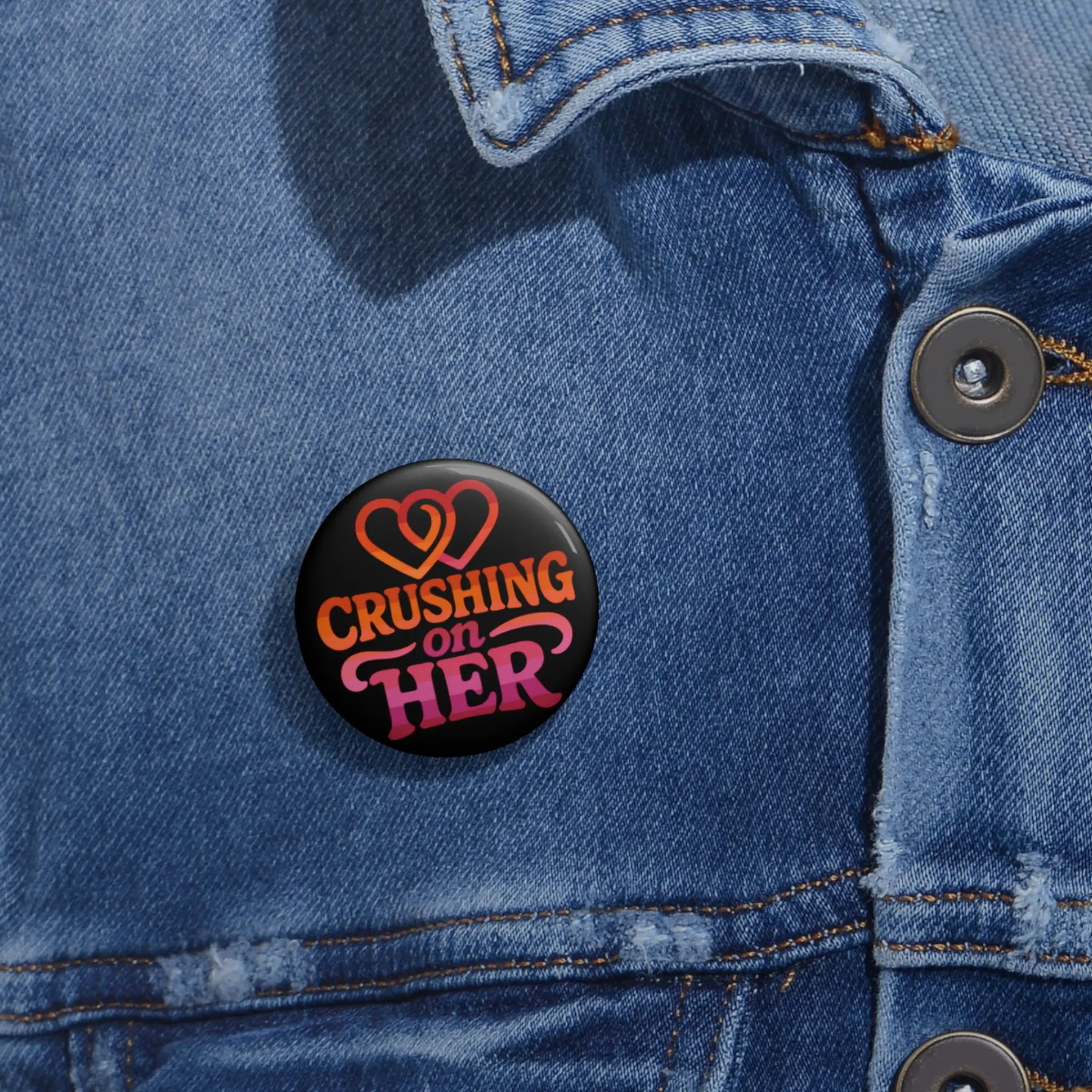 Lesbian LGBTQ Custom Pin Buttons,  Design for Bags and Clothes, Any Accessories, Pride Parade, Gay Rights Activist Gift, LGBTQ