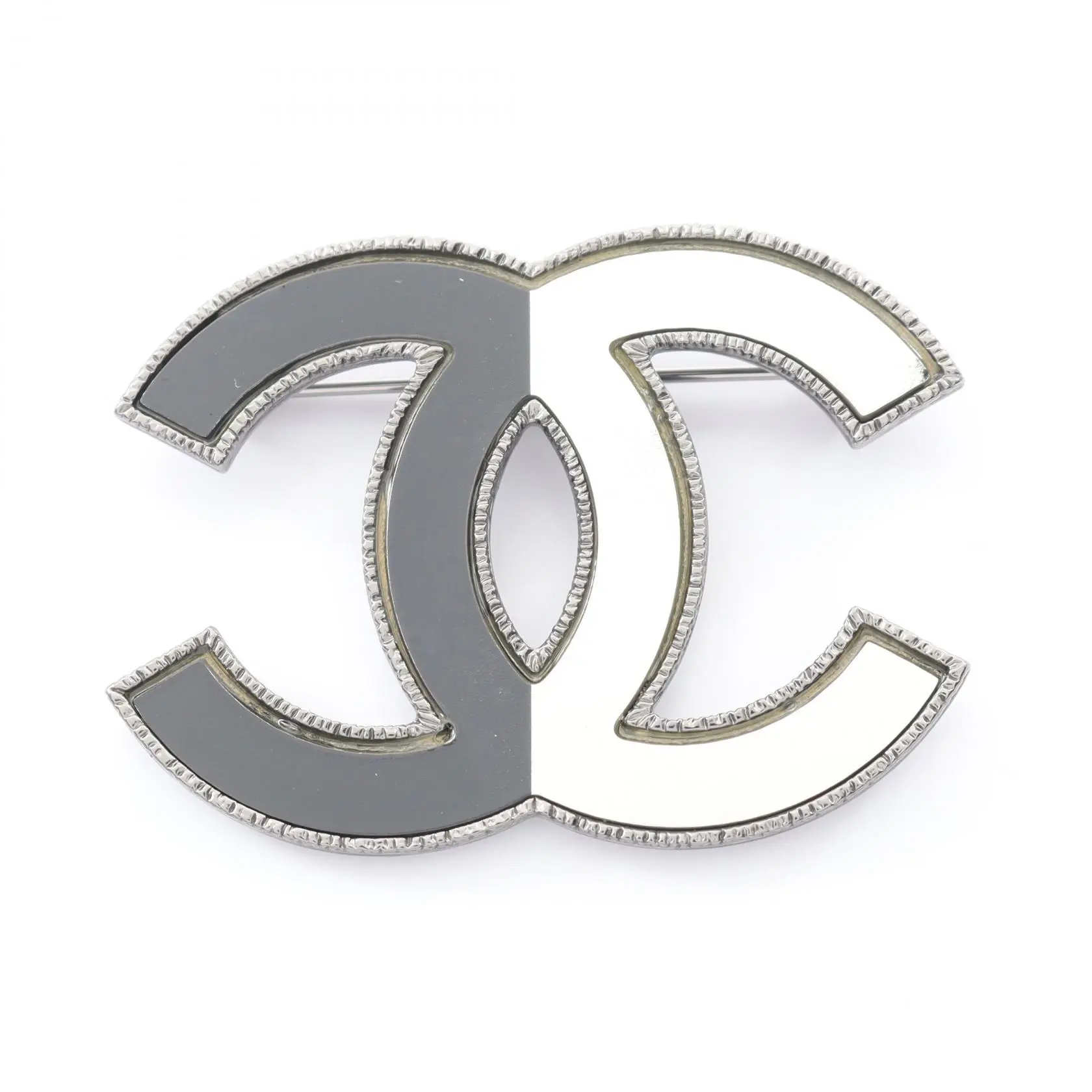 Pre-owned CHANEL Stainless Small Leather Goods Coco Mark Brooch