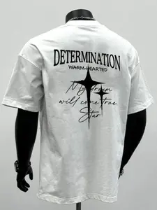 Men's Casual Patterned Short Sleeve T-Shirt, Streetwear Style, Drop Shoulder Design, Lightweight Fabric, Ideal for Daily Wear and Layering