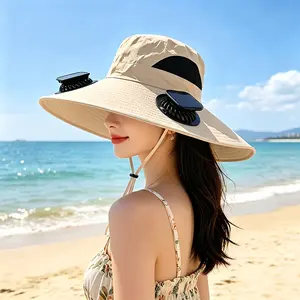 Summer Must-have Sun Protection Fan Cap, with Solar Fan And USB Charging Design, Lightweight Wide Brim, Strong Endurance, Suitable for Fishing, Hiking, Mountain Climbing And Daily Outdoor Wear, Sun Protection And Coolness Combined