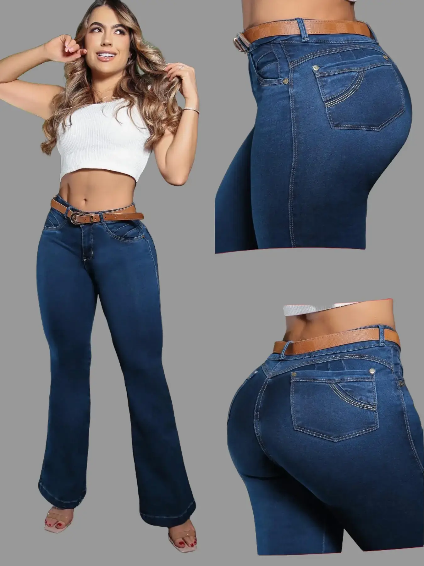 COLOMBIAN BONBONUP WOMAN'S FLARE BUTT LIFTER JEANS