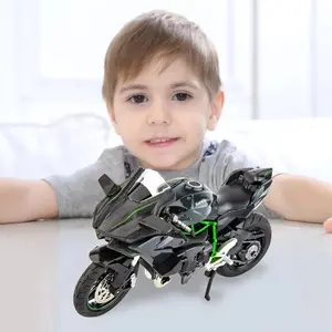 Kawasaki Ninja Motorcycle Alloy Casting Diecast Metal Model 1:10 Scale, Realistic Design, Shock Absorbing Glide, Collectible Ornament, Ideal Gift