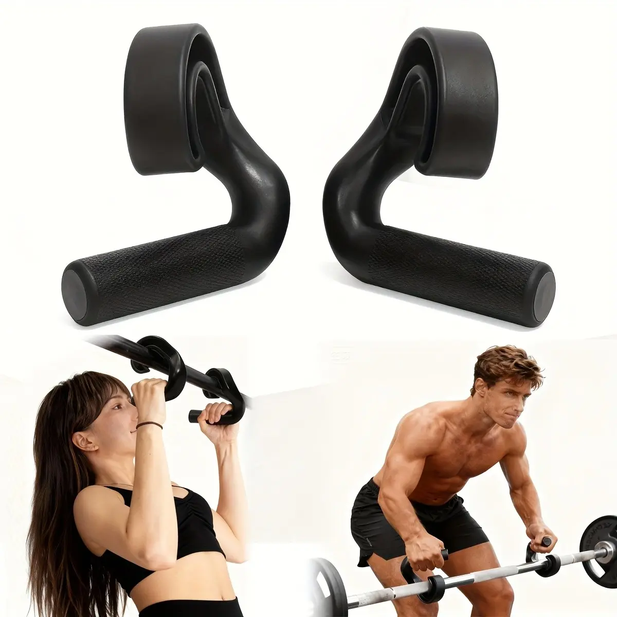 Neutral Grip Pull Up Handles 45° - Relieve Wrist Stress - Non-Slip Pull Up Grips - for Pull-Ups Deadlifts - Fits Pull Up Bar Grips and Barbells Home Gym Enthusiasts Fitness Equipment Gym Accessories