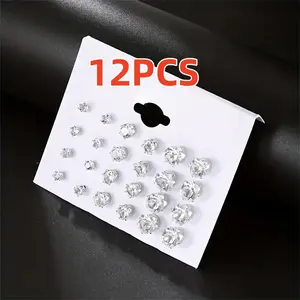 12PCS Multiple Types of Earrings for Special Moments Christmas Valentines Mother's Day Gift Versatile Designs Fashionable Choice