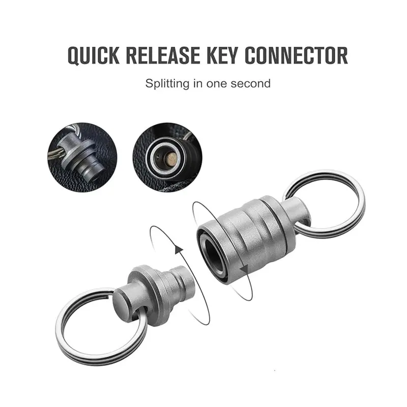 OKNIFE Otacle R1 Magnetic Keychain Connector, Esay Detachable Key Ring, 360° Swivel Quick Release EDC Accessory for Outdoor, Metal Carabiner, Locks
