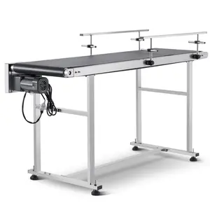 VEVOR Belt Conveyor, Summervibes, 59 x 15.7 inch Conveyor Table, Heavy Duty Stainless Steel Motorized Belt Conveyor for Inkjet Coding Applications Powered PVC Belt Anti-Static Adjustable Speed (Double Guardrail)