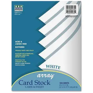 Pacon Cardstock Sheets - White - Letter - 8 1/2" x 11" - 65 lb Basis Weight - 100 / Pack - Sustainable Forestry Initiative (SFI) - White
