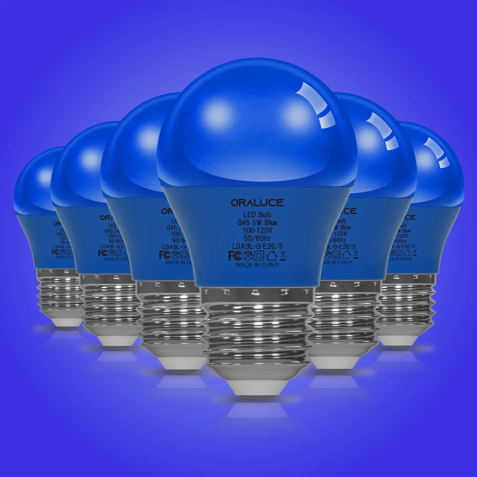 Blue Porch Light Bulb,5W A15 E26 LED Bulbs for Halloween Christmas Party Decoration and Lighting,450LM Non-Dimmable,6 Pack.