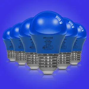 Blue Porch Light Bulb,5W A15 E26 LED Bulbs for Halloween Christmas Party Decoration and Lighting,450LM Non-Dimmable,6 Pack.