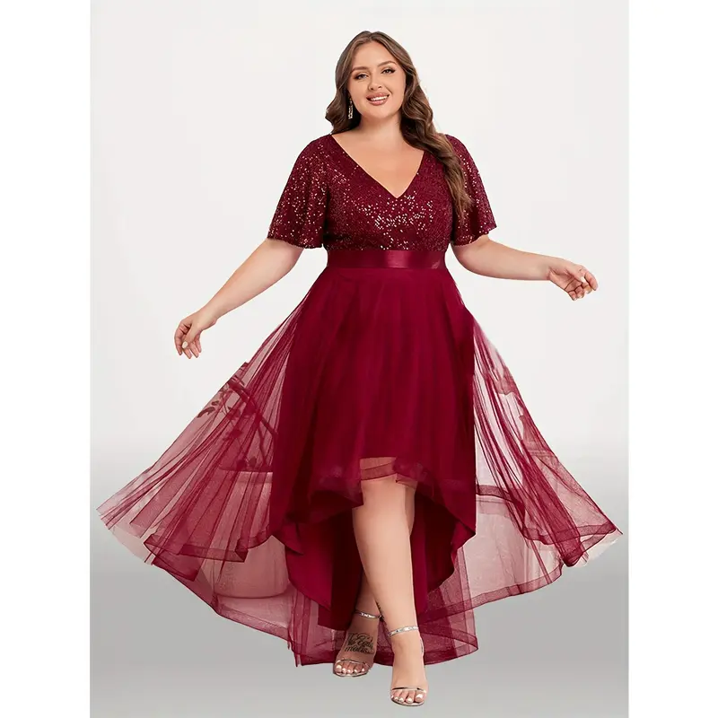 Long party burgundy dress - TikTok Shop