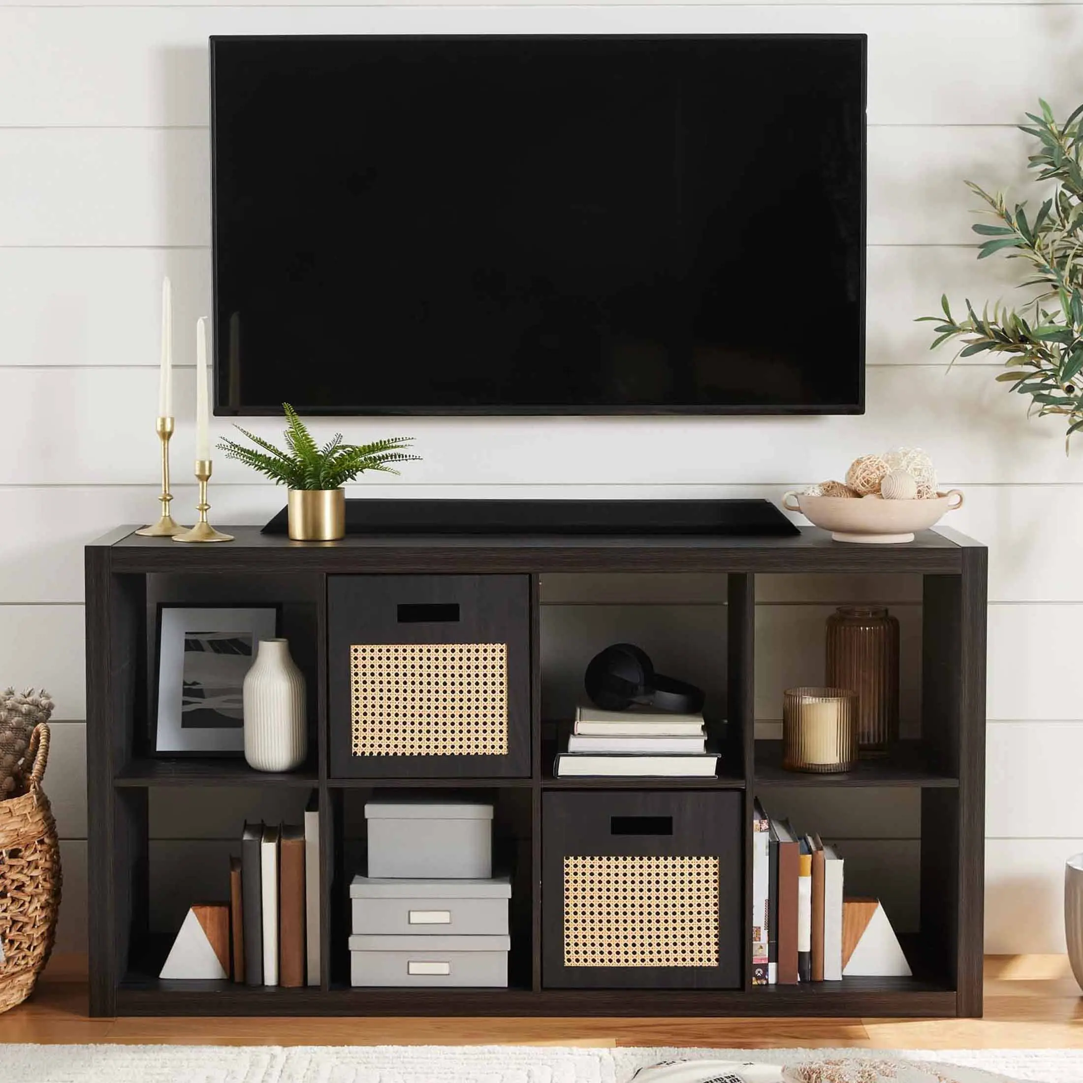 Better Homes & Gardens 8 Cube Storage Organizer, Light Honey