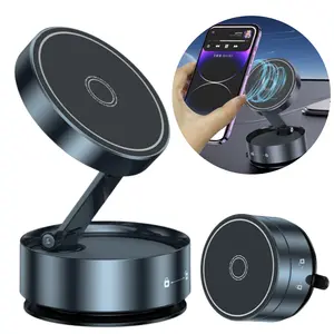 360° Rotating Foldable Magnetic Phone Mount For Magsafe, Suction Cup Phone Holder Metal Support Stand for Car Windshield Dashboard Window, for Home Kitchen Gym Mirror Shower Smooth Surfaces, Universal for iPhone 17/16/15/14/13/12/11 Pro Max Plus Samsung