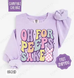 Oh for Peeps Sake Comfort Colors Sweatshirt, Cute Easter Sweater, Trendy Bunny Crewneck