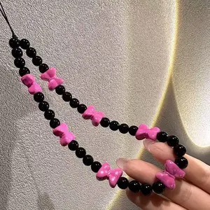 New Rose Bow Phone Chain, Creative Anti-Loss Phone Strap, Suitable for Phone Cases, Camera, Bags, Cups, Essential Women's Accessory
