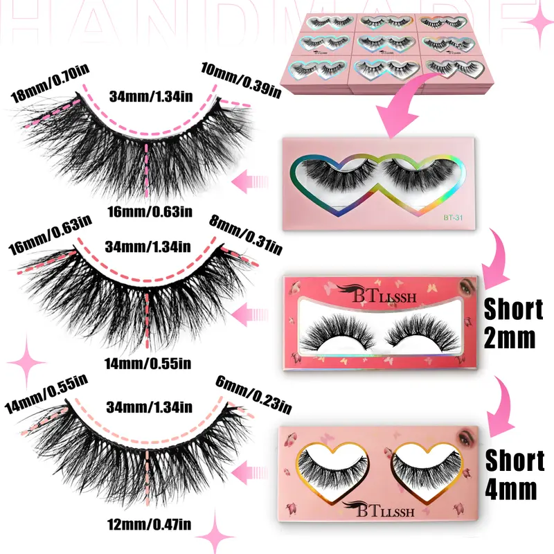 60 Pairs False Eyelashes Russian Strip Lashes D Curl Wispy Natural Look 16mm Curly Faux Mink Lashes Like Eyelash Extension Fluffy Cat Eye Look Fake Tail Elongated Eyelashes Pack Cosmetic Makeup lash strips