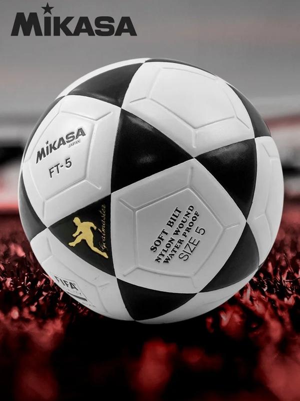 Official Size High Quality Soccer Ball Mikasa FT5 Goal Master Soccer Ball (Black/White, Size 5) Football Outdoor