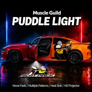 Dodge Charger Challenger LED Door Puddle Lights – SRT, Hellcat, Scat Pack, R/T Logo Projection (Pair or 4-Pack) door projection light Car Accessories Lamp