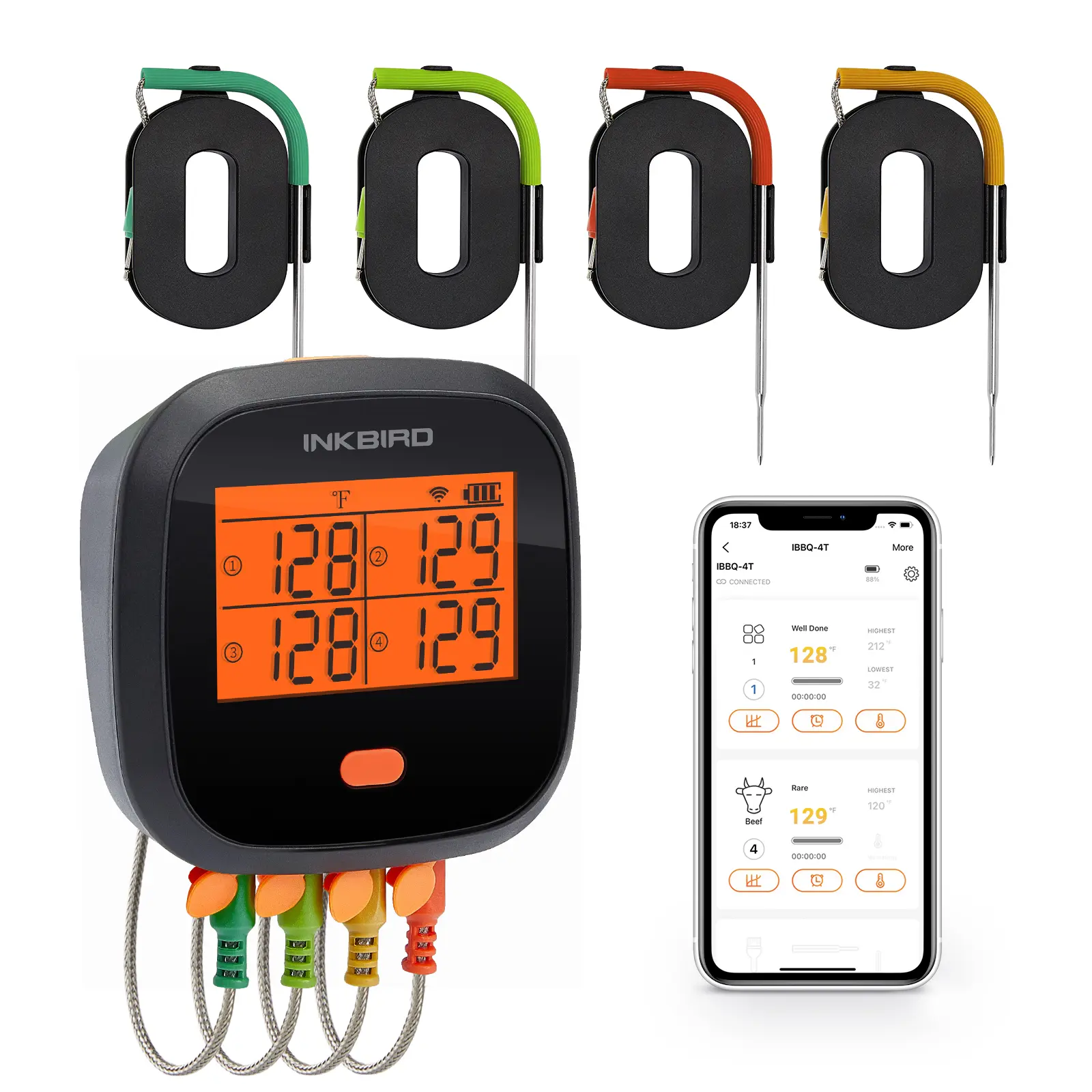 INKBIRD Wireless WiFi Digital Cooking Thermometer - Instant-Read Kitchen Utensil, App-Pairable, IPX3 Waterproof, Ideal for Grilling, Baking,  summerwins
