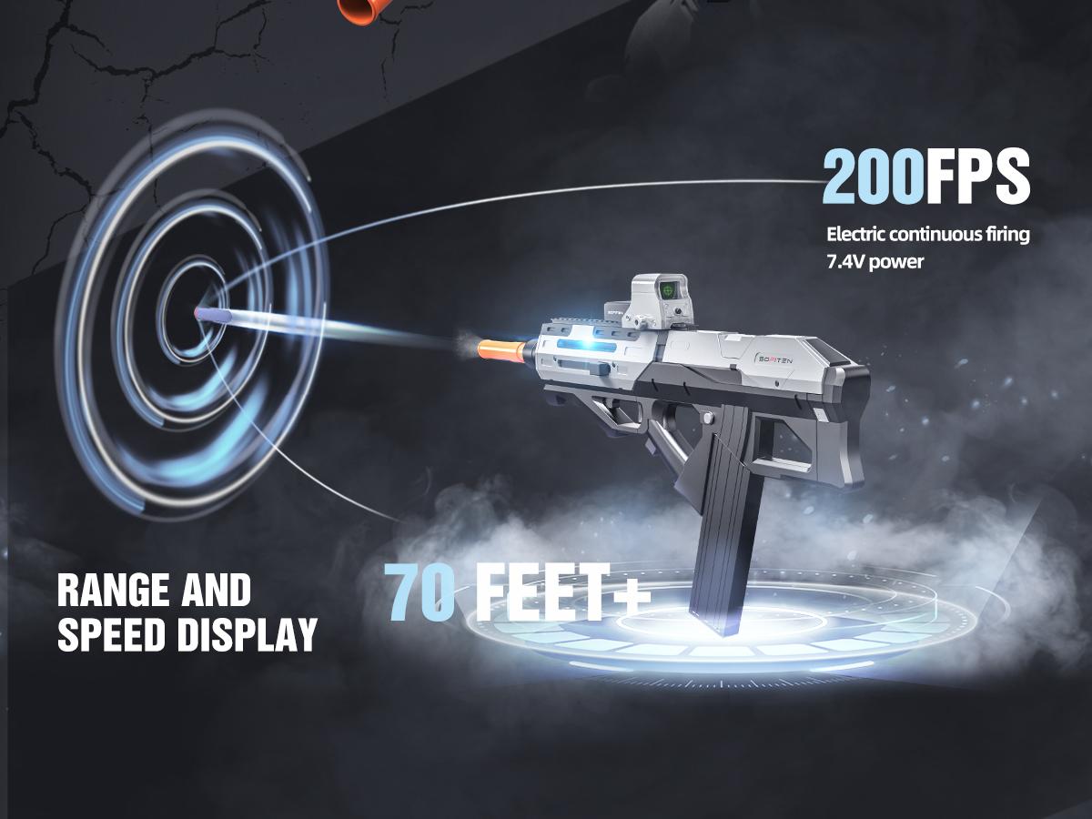 SOFITEN Phasr N, 7.4V Full-Auto High Speed Toy Foam Dart Blaster set with Tactical Vest / 2 style Darts / Scopes / Modular Battery / Extended Magazine(*18) Ideal Toy Gun for nerf guns fans;For boys girls 8+ Gift / outdoorfun/ birthday / valentine gift